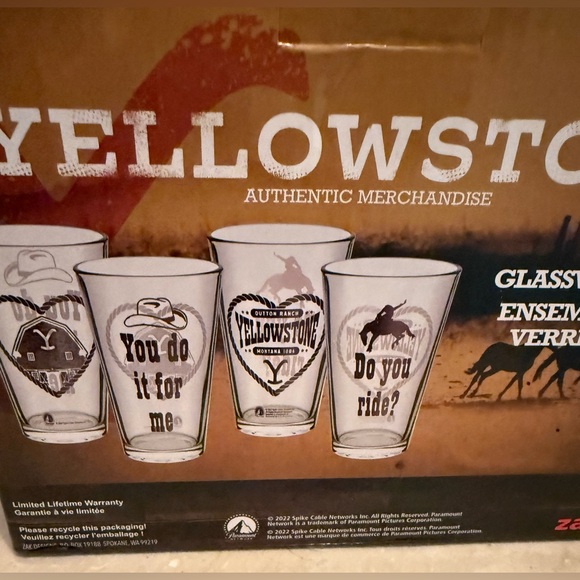 NIB Yellowstone Authentic Merchandise Glassware two(2)
16oz/473ml Glasses - Picture 9 of 16